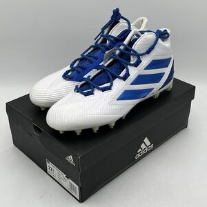 NEW! Adidas Freak X Carbon Mid Football Cleats - White/Blue - Size 13.5 - F97435